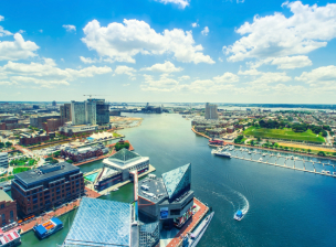 baltimore skyline from above